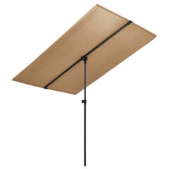 Lauko skėtis su aliuminio stulpu, 180x130 cm, rudas kaina ir informacija | Skėčiai, markizės, stovai | pigu.lt