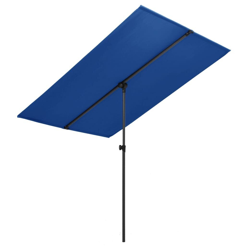 Lauko skėtis su aliuminio stulpu, 180x130 cm, mėlynas цена и информация | Skėčiai, markizės, stovai | pigu.lt