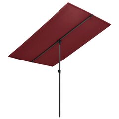 Lauko skėtis su aliuminio stulpu, 2x1,5 m, raudonas цена и информация | Зонты, маркизы, стойки | pigu.lt