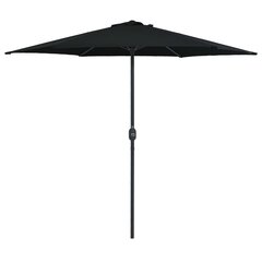 Lauko skėtis su aliuminio stulpu, 270x246 cm, juodas цена и информация | Зонты, маркизы, стойки | pigu.lt