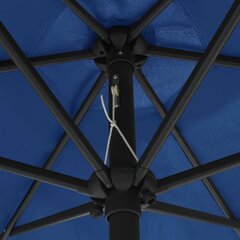 Lauko skėtis su aliuminio stulpu, 270x246 cm, mėlynas цена и информация | Зонты, маркизы, стойки | pigu.lt