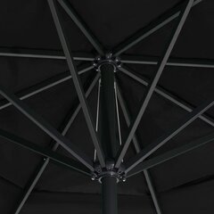 Lauko skėtis su aliuminio stulpu, 500 cm, juodas цена и информация | Зонты, маркизы, стойки | pigu.lt