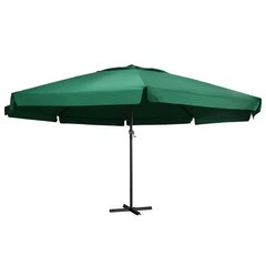 Lauko skėtis su aliuminio stulpu, 600 cm, žalia цена и информация | Зонты, маркизы, стойки | pigu.lt