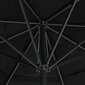 Lauko skėtis su aliuminio stulpu, 600 cm, juodas цена и информация | Skėčiai, markizės, stovai | pigu.lt