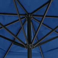 Lauko skėtis su aliuminio stulpu, 600 cm, mėlynas цена и информация | Зонты, маркизы, стойки | pigu.lt