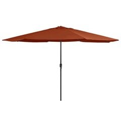 Lauko skėtis su metaliniu stulpu, 400 cm, rudas цена и информация | Зонты, маркизы, стойки | pigu.lt
