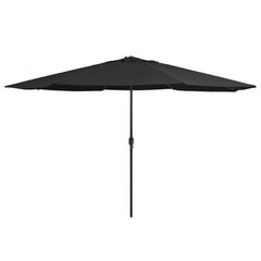 Lauko skėtis su metaliniu stulpu, 400 cm, juodas kaina ir informacija | Skėčiai, markizės, stovai | pigu.lt