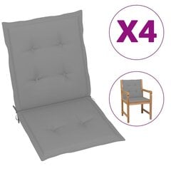 Sodo kėdės pagalvėlės, 4vnt., pilkos spalvos, 100x50x4cm kaina ir informacija | Pagalvės, užvalkalai, apsaugos | pigu.lt