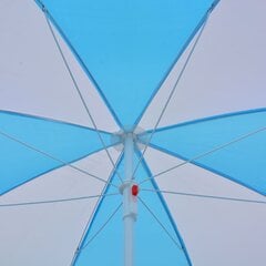 Paplūdimio skėtis, 180 cm, mėlynas/baltas kaina ir informacija | Skėčiai, markizės, stovai | pigu.lt