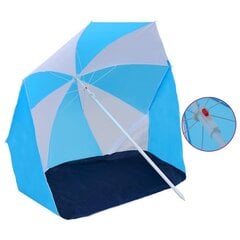 Paplūdimio skėtis, 180 cm, mėlynas/baltas kaina ir informacija | Skėčiai, markizės, stovai | pigu.lt