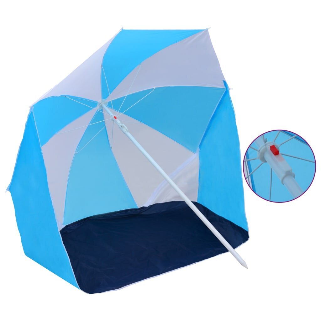 Paplūdimio skėtis, 180 cm, mėlynas/baltas kaina | pigu.lt