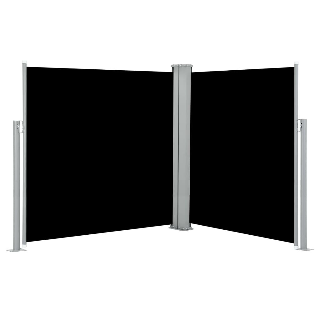 Ištraukiama šoninė pertvara, 140 x 600 cm, juoda цена и информация | Skėčiai, markizės, stovai | pigu.lt