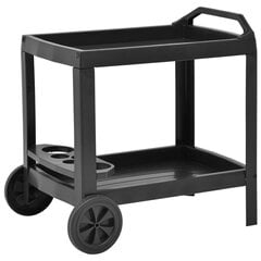 Gėrimų vežimėlis vidaXL, pilkas/juodas, 69x53x72cm, plastikas цена и информация | Кухонные и обеденные столы | pigu.lt