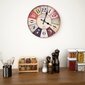 Sieninis laikrodis, 30 cm, spalvotas, vintažinio dizaino kaina ir informacija | Laikrodžiai | pigu.lt