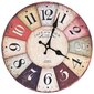 Sieninis laikrodis, 30 cm, spalvotas, vintažinio dizaino цена и информация | Laikrodžiai | pigu.lt