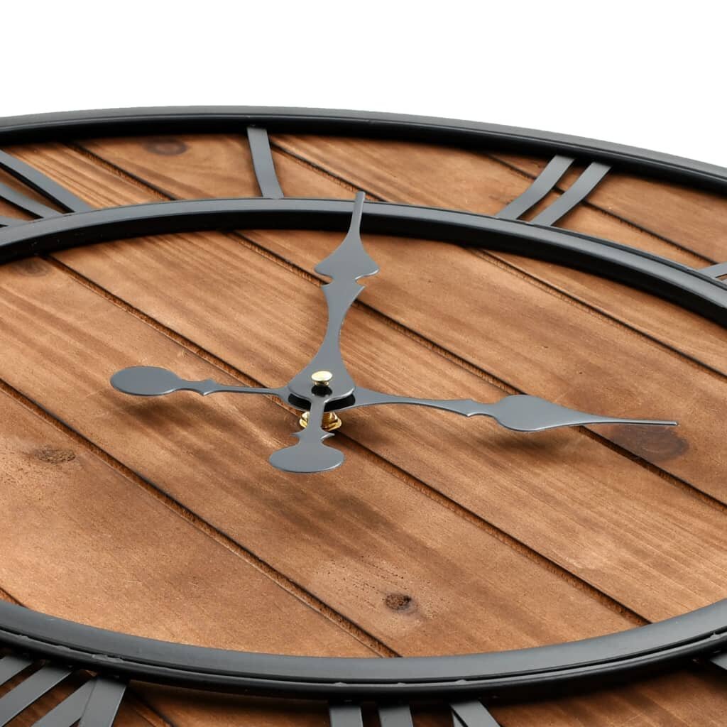 Sieninis laikrodis, vintažinis, kvarcinis mechanizmas, mediena ir metalas, 60cm, XXL kaina ir informacija | Laikrodžiai | pigu.lt