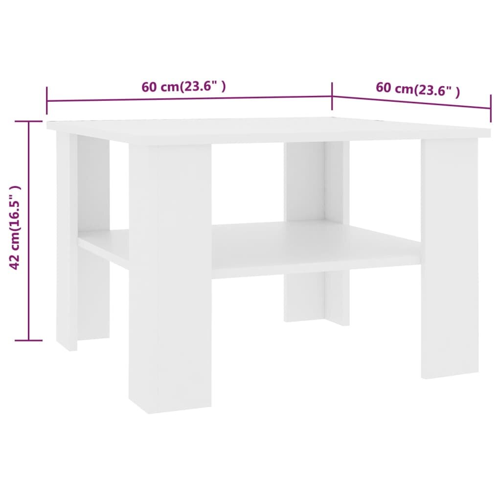 Kavos staliukas, 60x60x42 cm, baltas kaina ir informacija | Kavos staliukai | pigu.lt