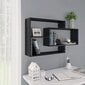 Sieninės lentynos, juodos spalvos, 104x20x58,5 cm, MDP kaina ir informacija | Lentynos | pigu.lt