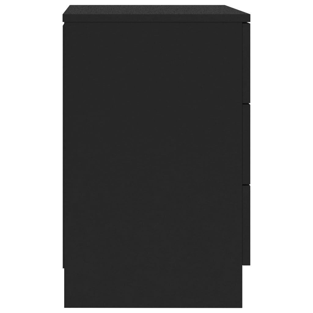 Naktinės spintelės, 2vnt., juodos spalvos, 38x35x56cm, MDP kaina ir informacija | Spintelės prie lovos | pigu.lt