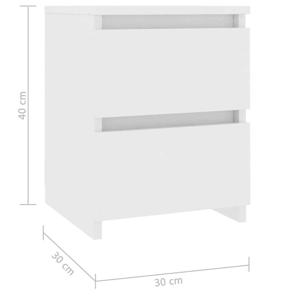 Naktinės spintelės 30x30x40 cm baltos kaina ir informacija | Spintelės prie lovos | pigu.lt