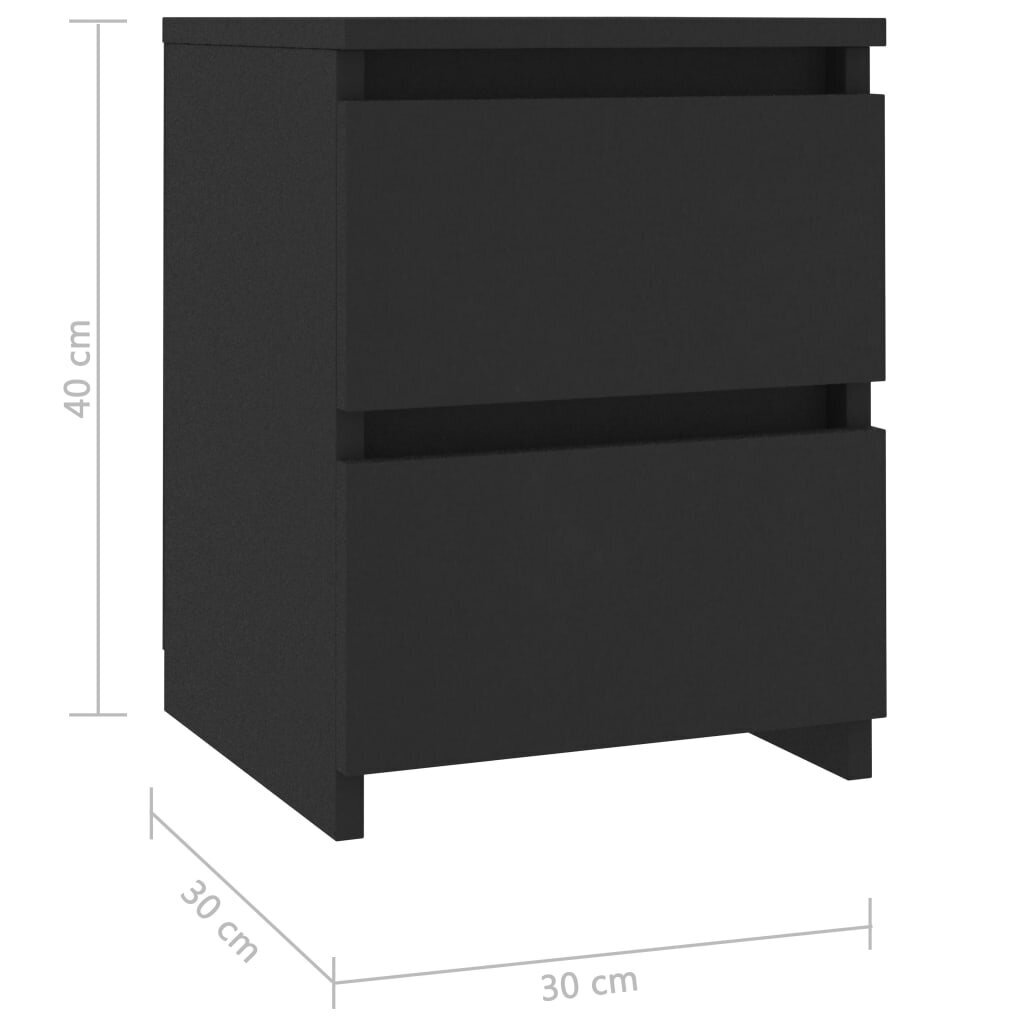 Naktinės spintelės 30x30x40 cm juodos kaina ir informacija | Spintelės prie lovos | pigu.lt