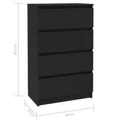 Боковой шкафчик vidaXL, цвет черный, 60x35x98,5 см, ДСП цена и информация | Шкафчики в гостиную | pigu.lt