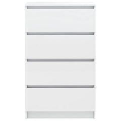 Боковой шкаф, белого цвета, 60x35x98,5см, фанера, очень глянцевый цена и информация | Шкафчики в гостиную | pigu.lt