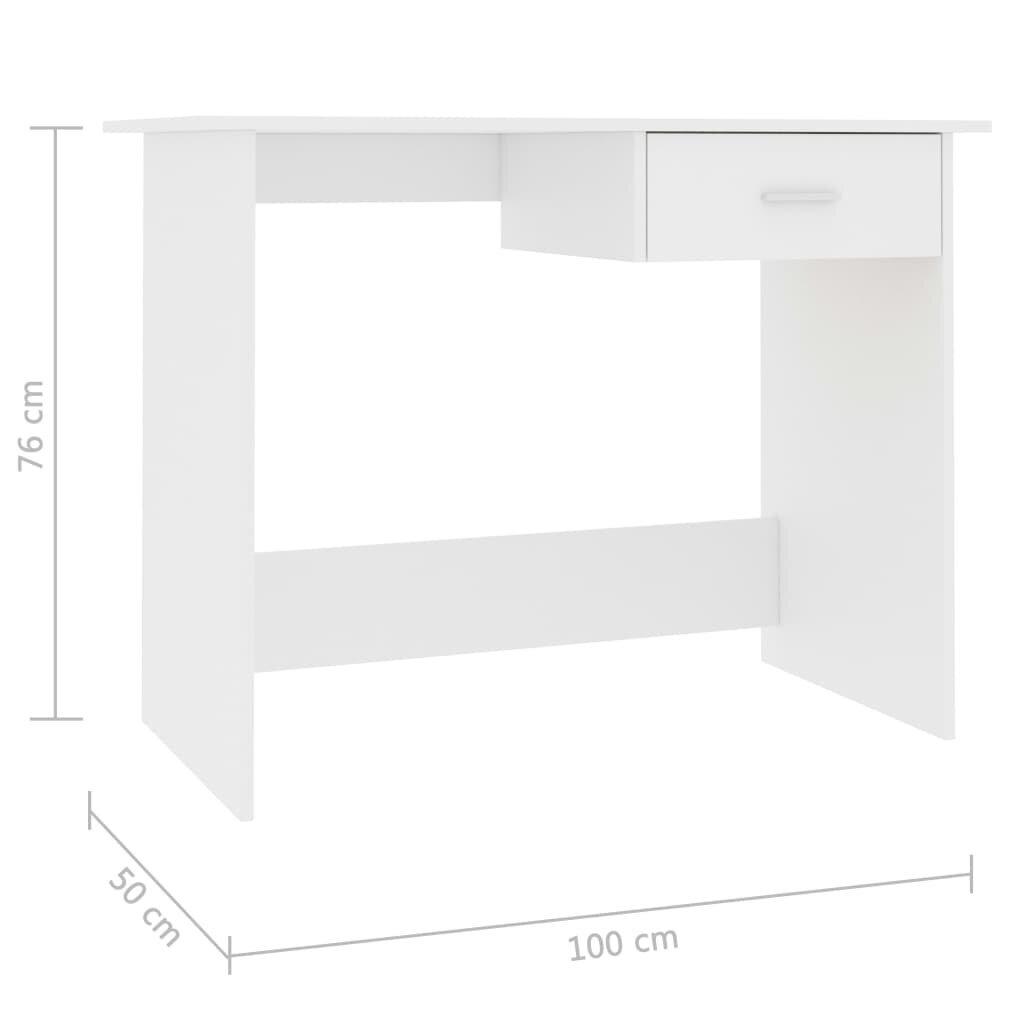 Rašomasis stalas, 100x50x76cm, baltas kaina ir informacija | Kompiuteriniai, rašomieji stalai | pigu.lt