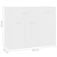 Šoninė spintelė, 88x30x70 cm, balta цена и информация | Шкафчики в гостиную | pigu.lt