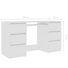 Rašomasis stalas, 140x50x77cm, baltas цена и информация | Компьютерные, письменные столы | pigu.lt