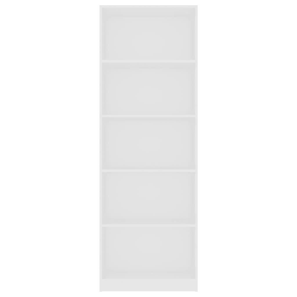 Spintelė knygoms, 60x24x175 cm, balta цена и информация | Lentynos | pigu.lt