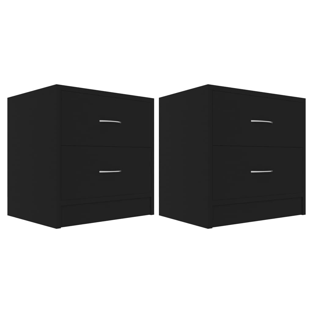 Naktinės spintelės 40x30x40 cm juodos цена и информация | Spintelės prie lovos | pigu.lt