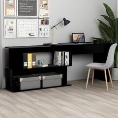 Угловой стол, L-образный, черный цена и информация | Компьютерные, письменные столы | pigu.lt