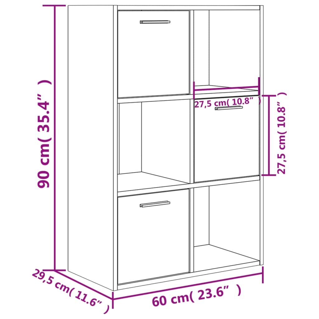 Spintelė daiktams, betono pilkos spalvos, 60x29,5x90cm, MDP kaina ir informacija | Lentynos | pigu.lt