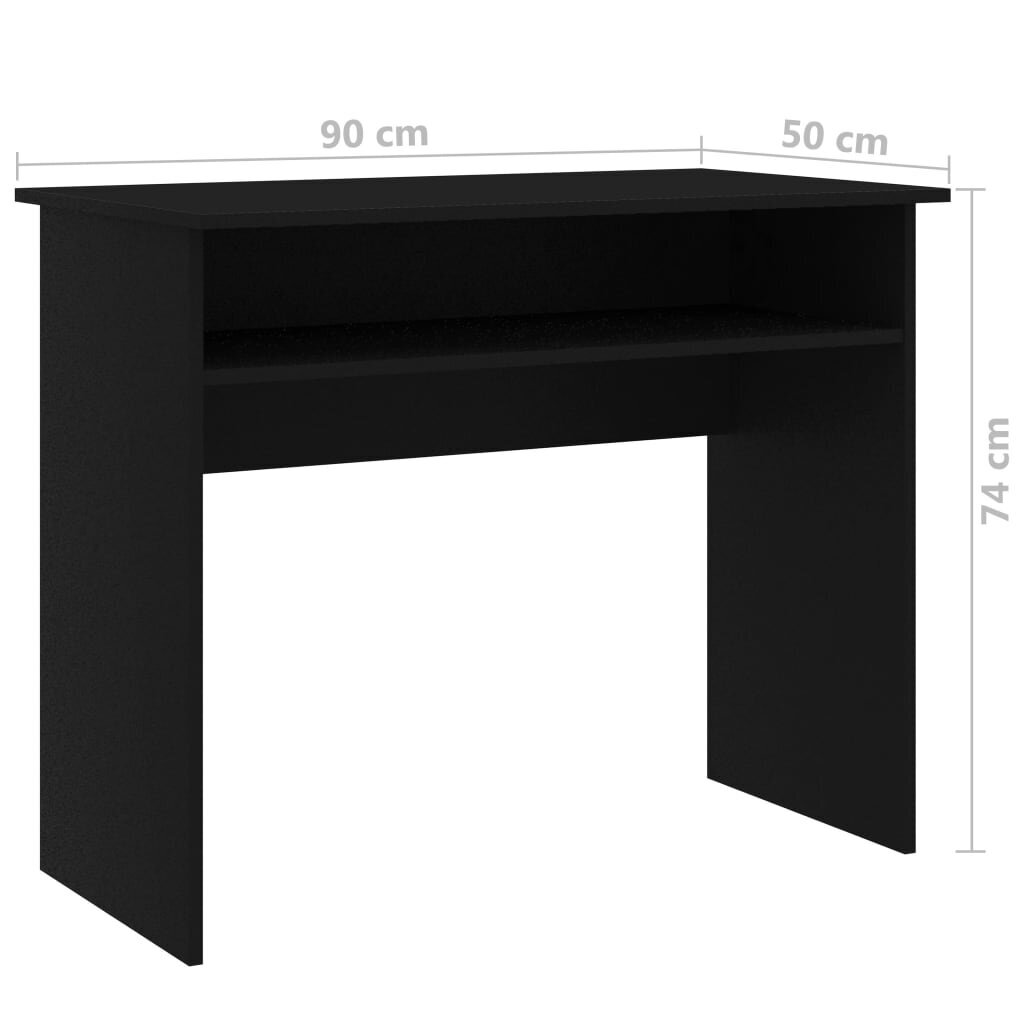 Rašomasis stalas, 90x50x74cm, juodas kaina ir informacija | Kompiuteriniai, rašomieji stalai | pigu.lt