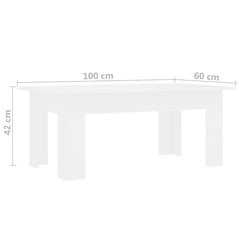 Kavos staliukas 100x60x42 cm baltas цена и информация | Журнальные столики | pigu.lt