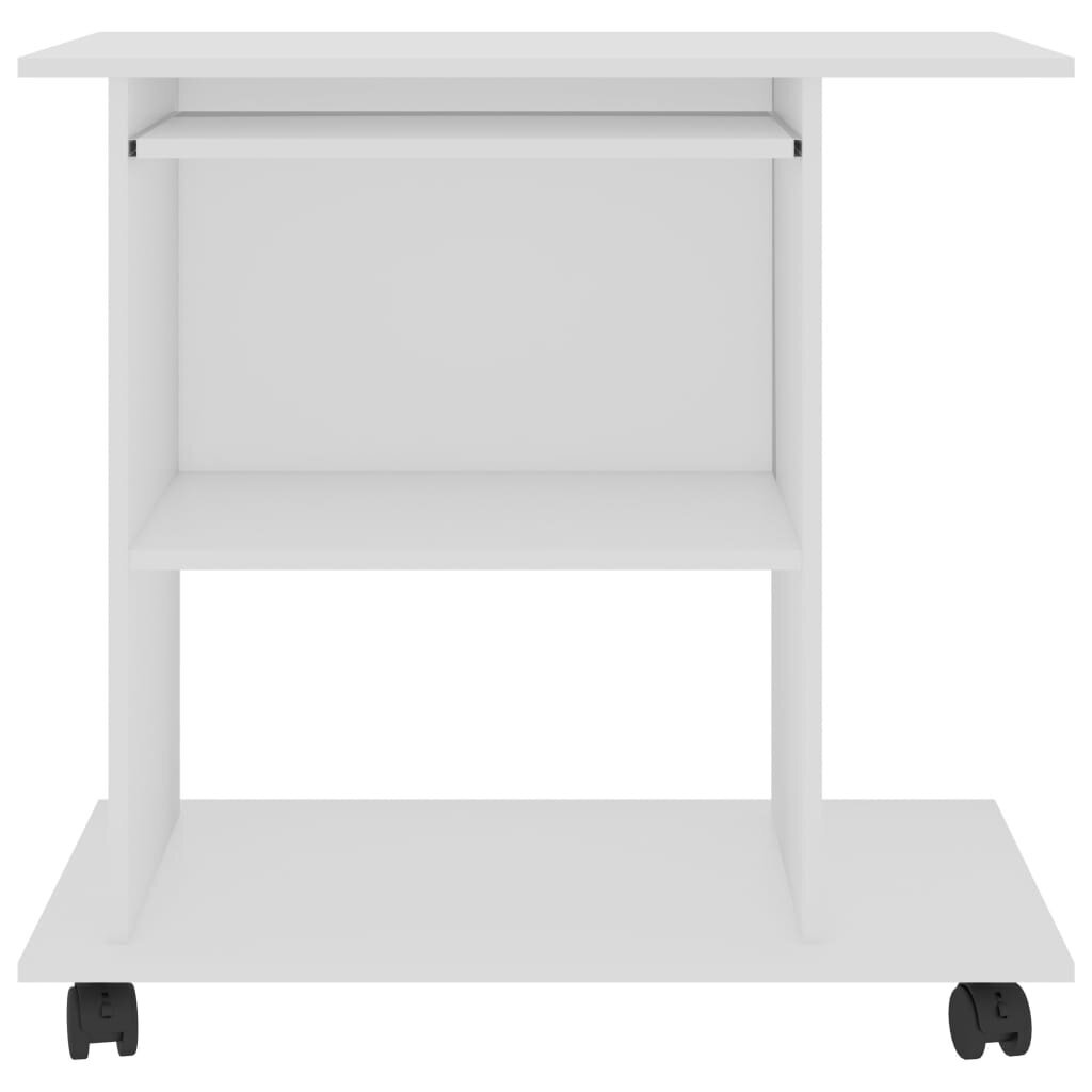 Kompiuterio stalas VidaXL, 80x50x75 cm, baltas kaina ir informacija | Kompiuteriniai, rašomieji stalai | pigu.lt
