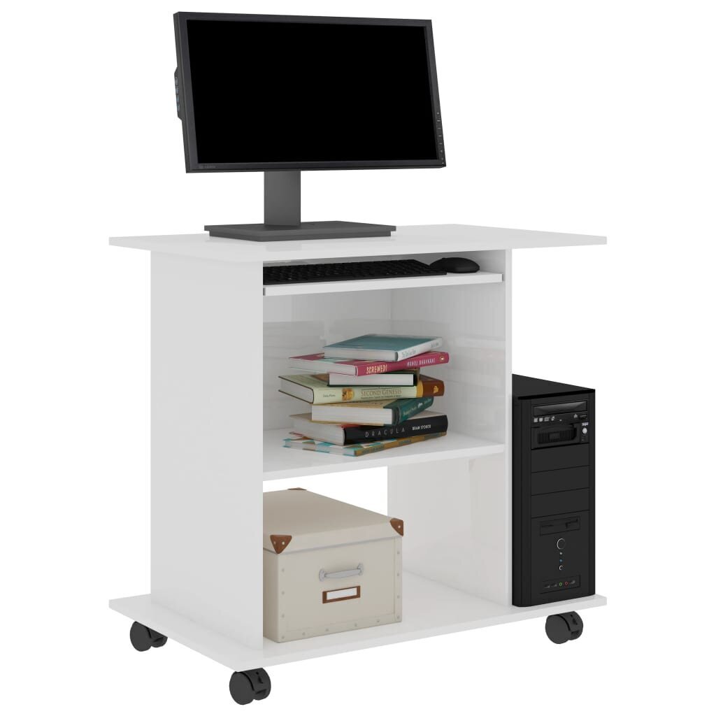 Kompiuterio stalas, 80x50x75 cm, baltas kaina ir informacija | Kompiuteriniai, rašomieji stalai | pigu.lt