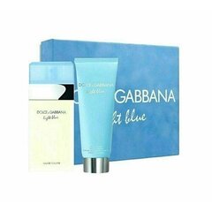Rinkinys Dolce & Gabbana Light Blue moterims: tualetinis vanduo EDT, 100 ml + rankų kremas, 75 ml kaina ir informacija | Kvepalai moterims | pigu.lt
