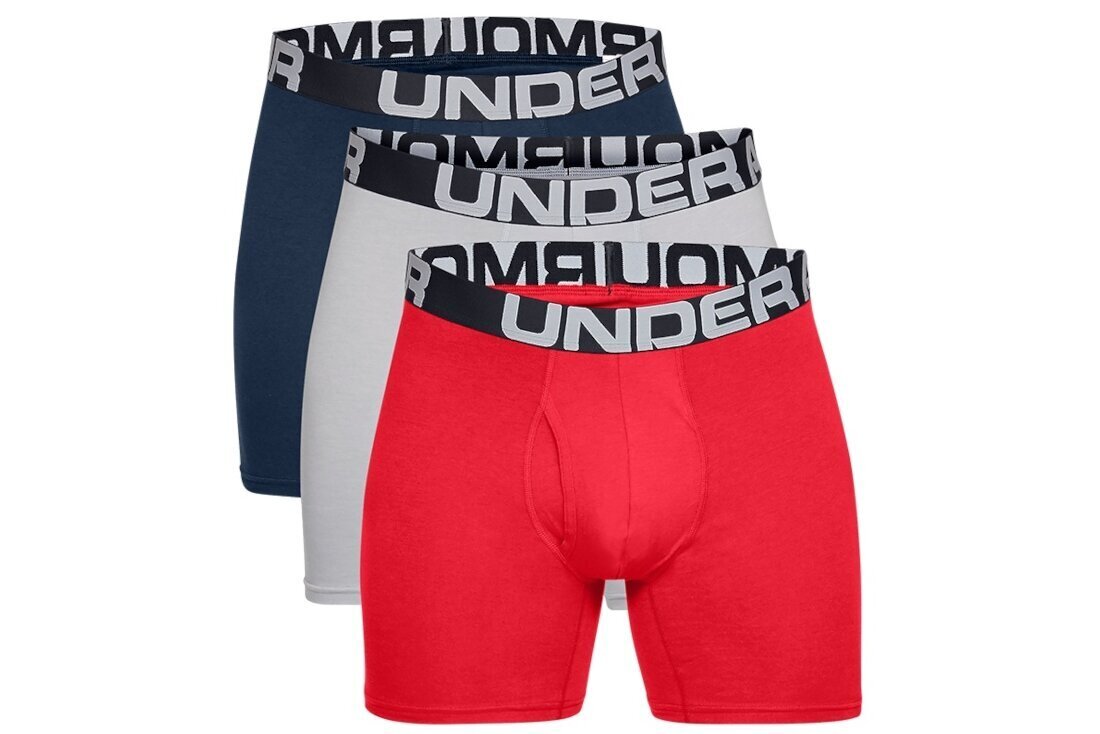 Trumpikės vyrams Under Armour Charged Cotton 6IN 3 Pack 1363617-600, 3 vnt. цена и информация | Trumpikės | pigu.lt