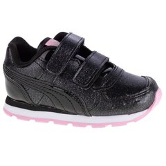 Кеды детские Puma Vista Glitz V Infants Jr 369721-10, черные цена и информация | Детская спортивная обувь | pigu.lt