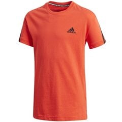 Sportiniai marškinėliai vaikams Adidas B 3S Tee Jr GK3194, 68040, oranžinė kaina ir informacija | Marškinėliai berniukams | pigu.lt