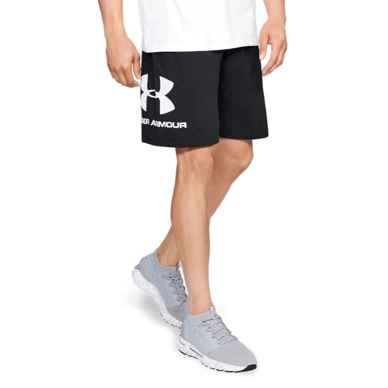 Sportiniai šortai vyrams Under Armor Sportsyle Cotton Logo M 1329 300 001, juodi цена и информация | Sportinė apranga vyrams | pigu.lt