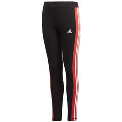 Sportinės kelnės mergaitėms Adidas Yg Lin 3s Tight Jr, GD6214, juodos kaina ir informacija | Kelnės mergaitėms | pigu.lt