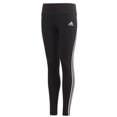 Спортивные леггинсы для девочек Adidas G 3S Tight, черные GE0945 цена и информация | Брюки для девочки | pigu.lt