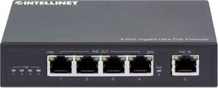 Удлинитель питания Intellinet Extender Ultra PoE 4 порта Gigabit 802.3at / af цена и информация | Адаптеры, USB-разветвители | pigu.lt
