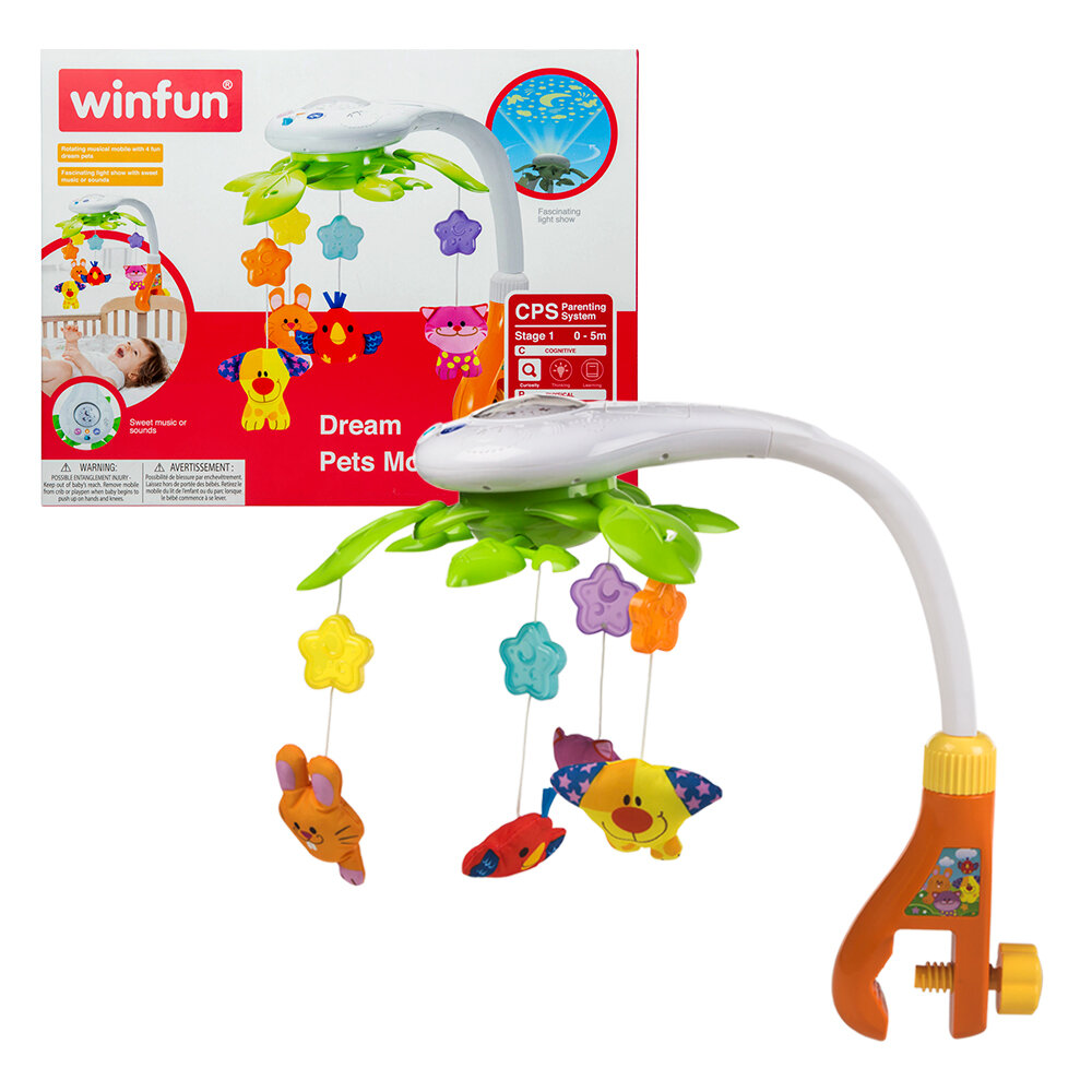 Muzikinė karuselė lovelei Winfun 0-5 mėn., kaina ir informacija | Žaislai kūdikiams | pigu.lt