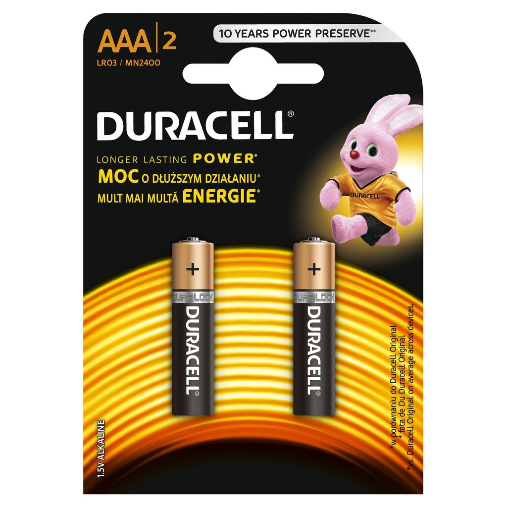 Elementai Duracell AAA LR03 2vnt. цена и информация | Elementai | pigu.lt