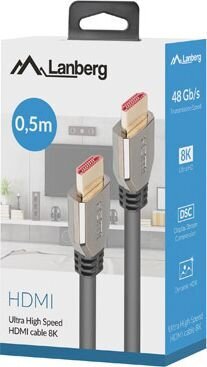Lanberg CA-HDMI-30CU-0005-BK kaina ir informacija | Kabeliai ir laidai | pigu.lt