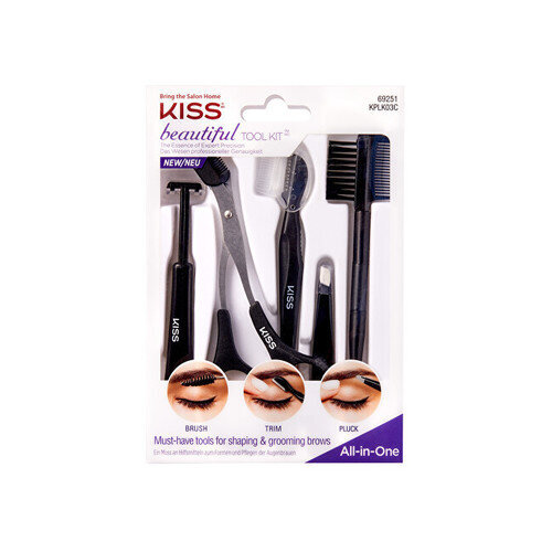 Antakių formavimo rinkinys Kiss My Face Beautiful Tool Kit Brows 69251, 1 vnt. kaina ir informacija | Makiažo šepetėliai, kempinėlės | pigu.lt